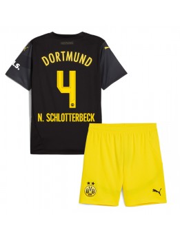 Billige Borussia Dortmund Nico Schlotterbeck #4 Bortedraktsett Barn 2024-25 Kortermet (+ Korte bukser)